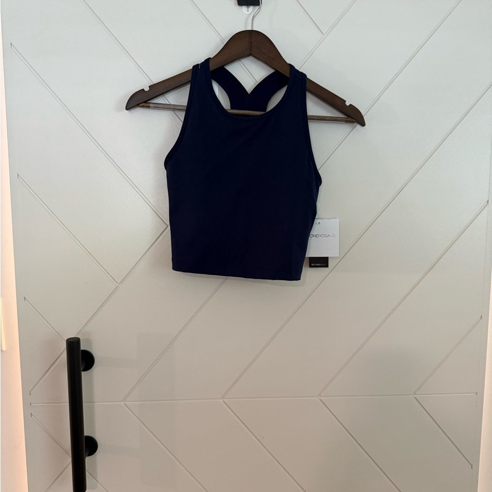 Beyond Yoga Navy Cropped Sport Bra